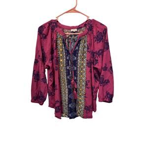 Mason & Belle Boho Floral Peasant Top Size XL
